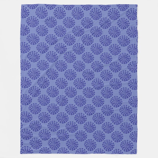 Couverture Polaire Motif Indigo bleu foncé rayé sur bleu (Devant)