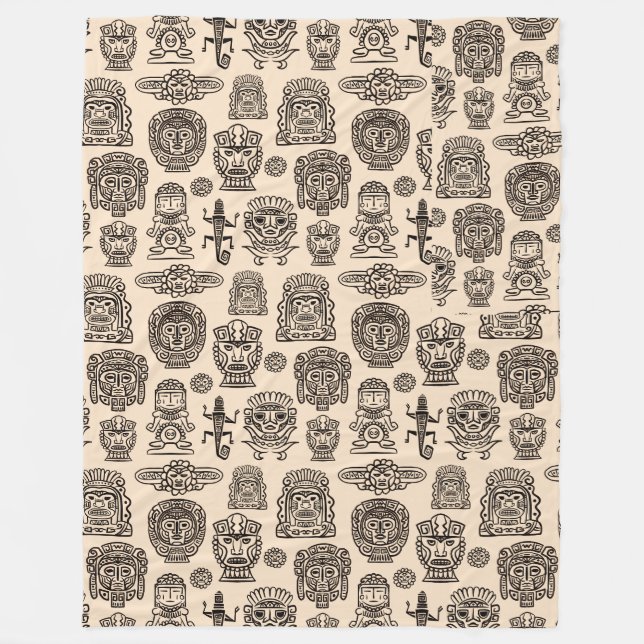 Couverture Polaire Motif inspiré par Aztec (Devant)