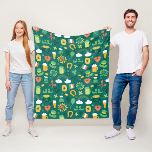 Couverture Polaire Motif irlandais mignon d'icône