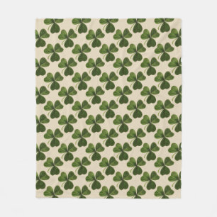 Couverture Polaire Motif irlandais vert de shamrock de ressort