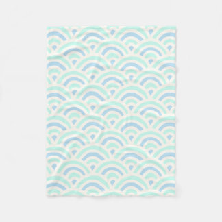 Couverture Polaire Motif japonais Kawaii Pastel Seigaiha