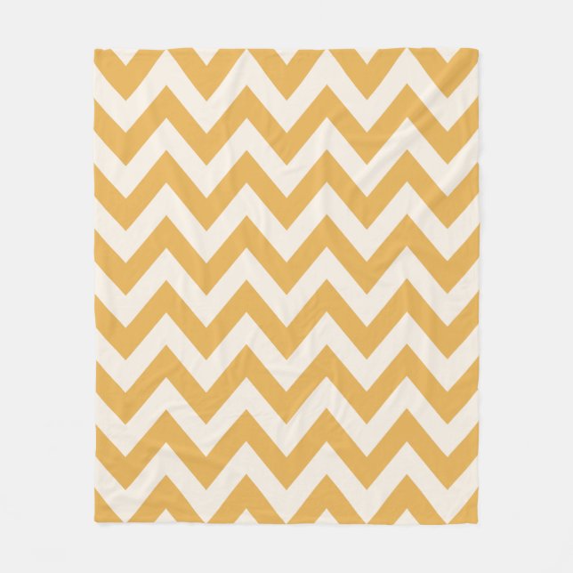 Couverture Polaire Motif Jaune Chevron Zigzag (Devant)
