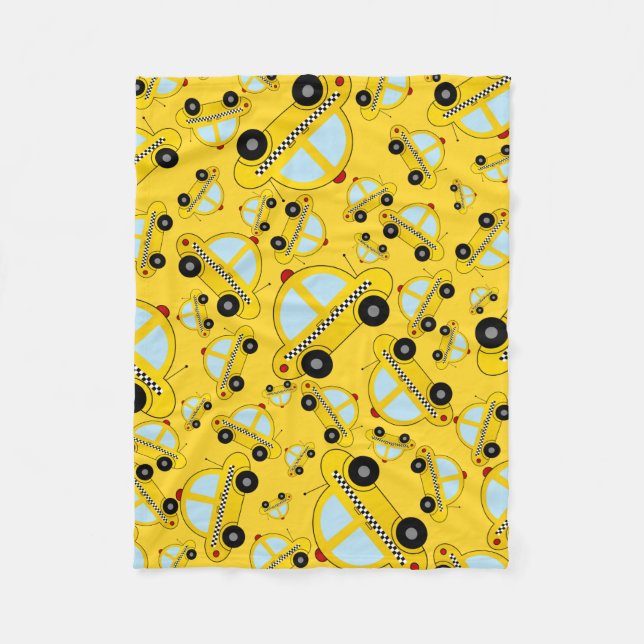 Couverture Polaire Motif jaune de taxi (Devant)