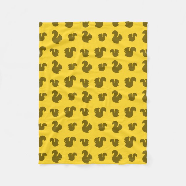 Couverture Polaire Motif jaune d'écureuil (Devant)