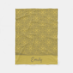 Couverture Polaire Motif jaune moutarde personnalisé
