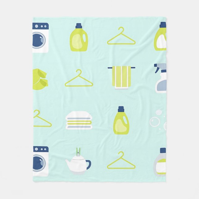 Couverture Polaire Motif Jour de Lessive Fraîche (Devant)