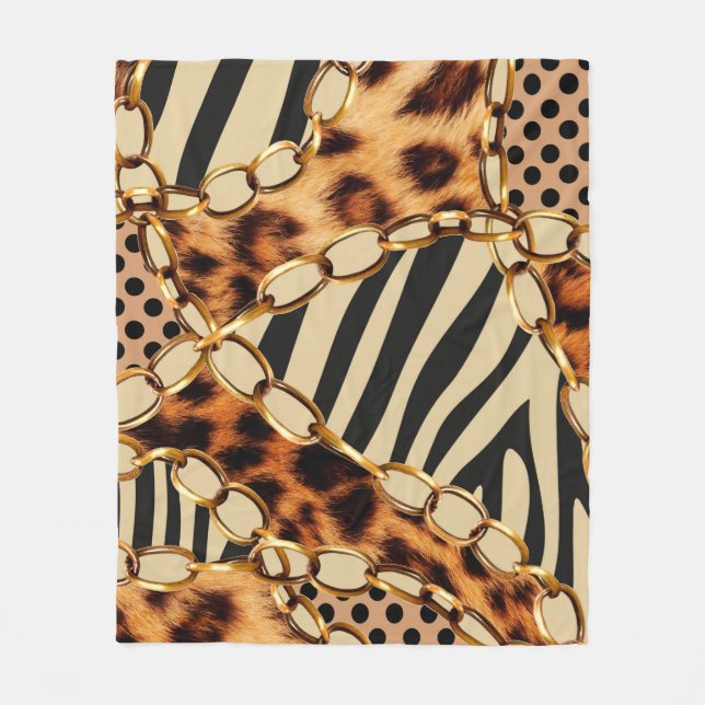 Couverture Polaire Motif léopard, Empreinte de léopard, Poster de ani (Devant)