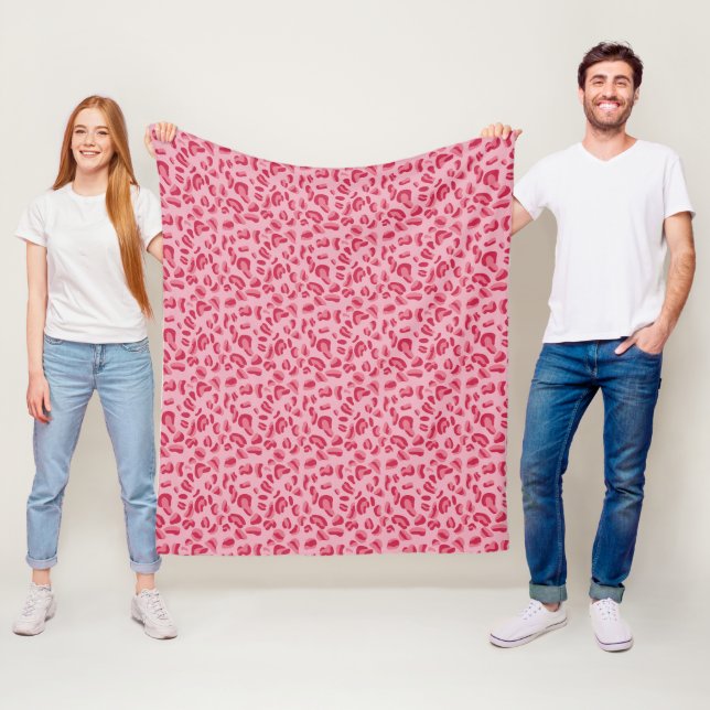 Couverture Polaire Motif léopard rose (En situation)