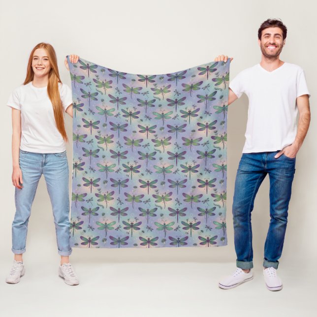 Couverture Polaire Motif Libellule (En situation)