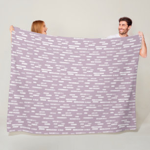 Couverture Polaire Motif Lignes arrondies   Blanc sur Mauve