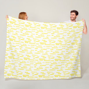 Couverture Polaire Motif Lignes arrondies Jaune clair/Blanc
