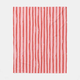 Couverture Polaire Motif Lignes Gras Grunge Rouge Et Rose