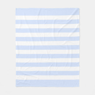 Couverture Polaire Motif Lignes Pastel Bleu Bébé & Blanc