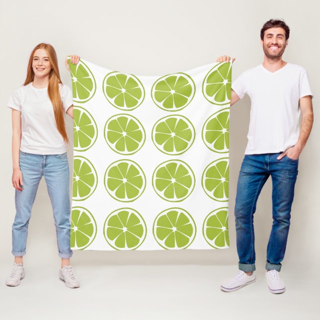 Couverture Polaire Motif Lime vert Fruit Lime (En situation)