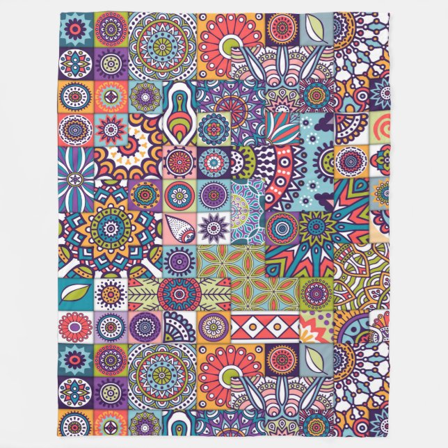 Couverture Polaire Motif Mandala (Devant)