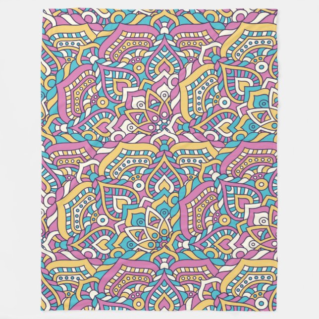 Couverture Polaire Motif Mandala (Devant)