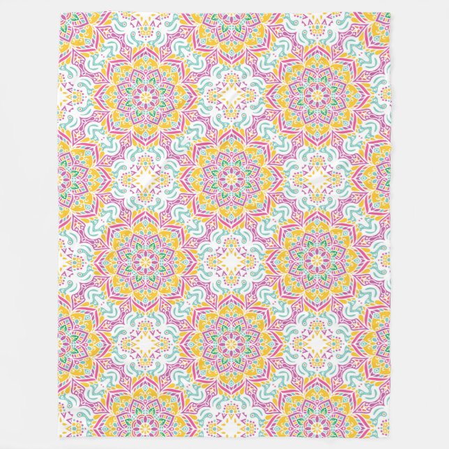 Couverture Polaire Motif Mandala (Devant)