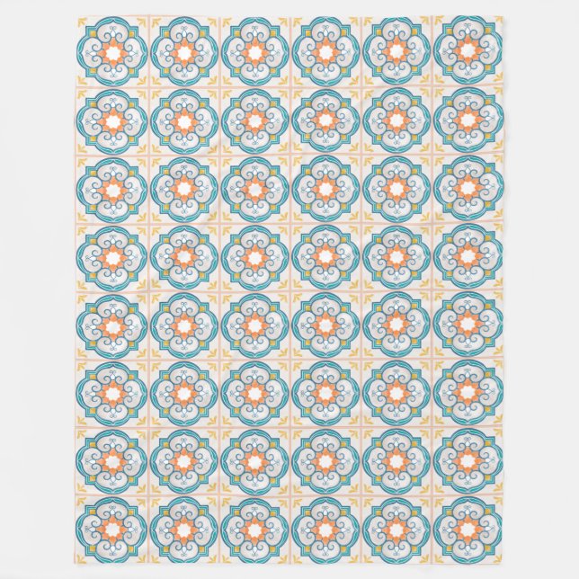 Couverture Polaire Motif Mandala/Carrelage marocain (Devant)