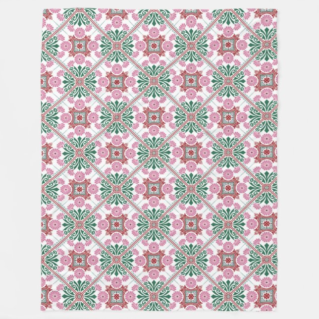 Couverture Polaire Motif Mandala/Carrelage marocain (Devant)