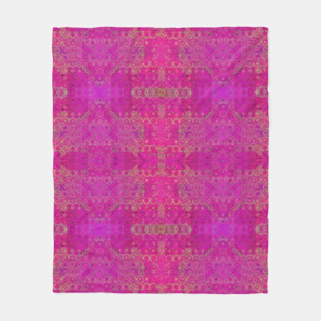 Couverture Polaire Motif Mandala rose (Devant)