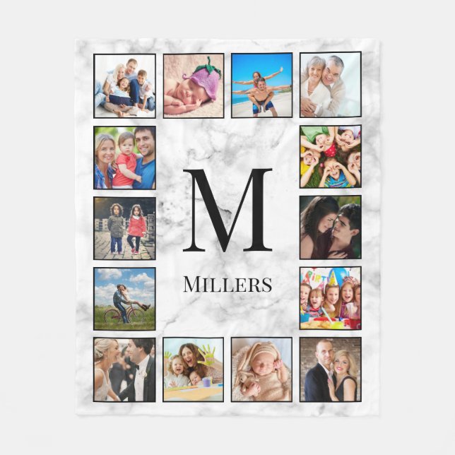 Couverture Polaire Motif Marbre blanc en pierre (Devant)