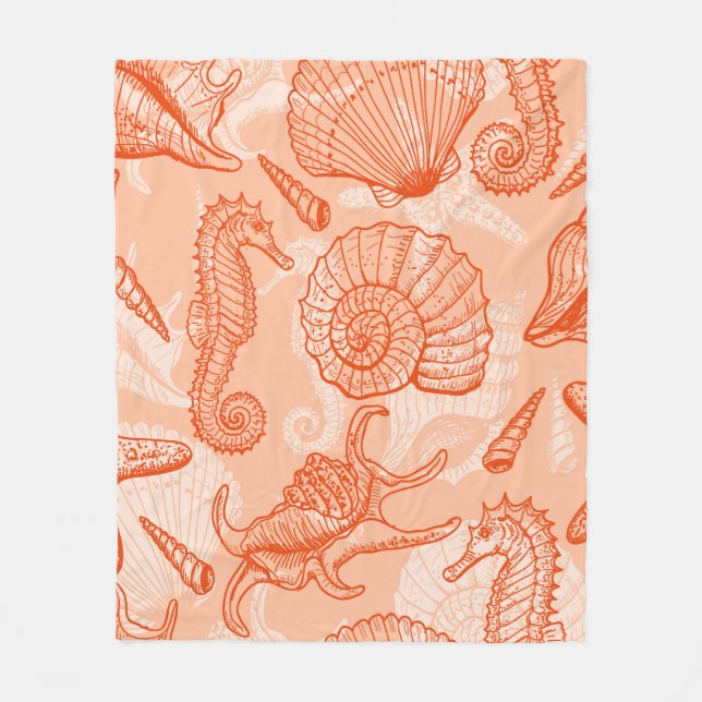 Couverture Polaire Motif marin sans soudure (Devant)