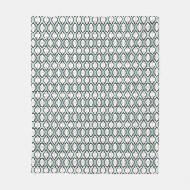 Couverture Polaire Motif marocain de turquoise (Devant)