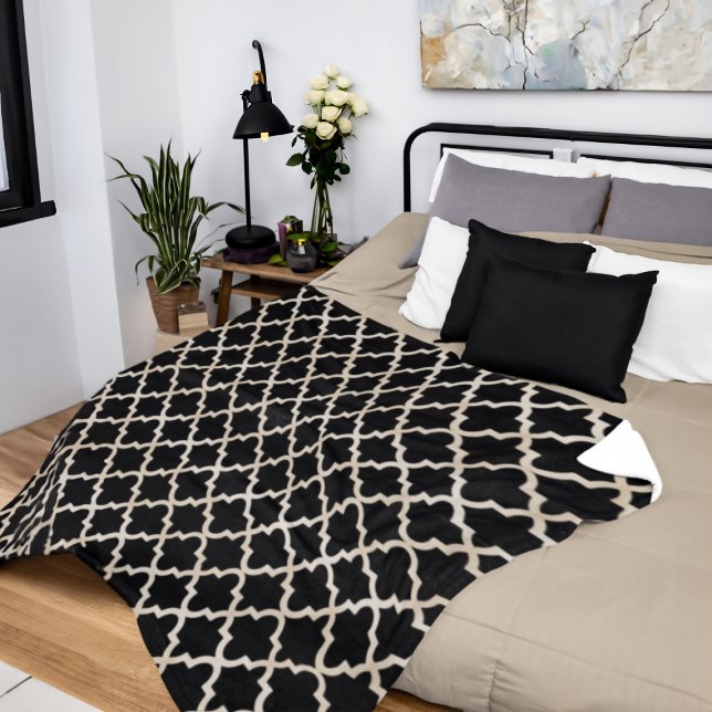 Couverture Polaire Motif marocain Noir & Or (Créateur téléchargé)