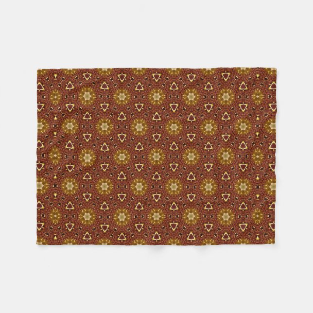 Couverture Polaire Motif Masala Jaune Brun Épicé (Devant (Horizontal))