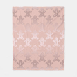 Couverture Polaire Motif mignon de bonhomme en pain d'épice d'or de