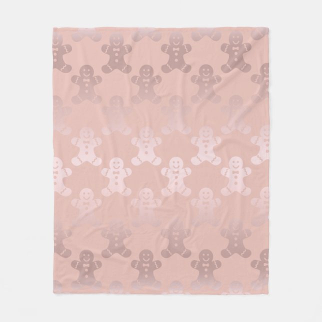 Couverture Polaire Motif mignon de bonhomme en pain d'épice d'or de (Devant)
