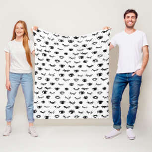 Couverture Polaire Motif mignon de cil de griffonnage