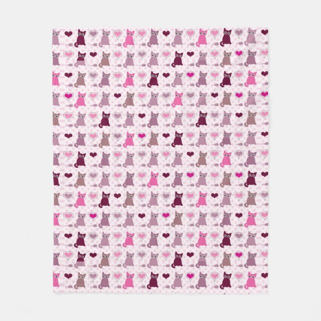 Couverture Polaire Motif mignon de filles de chaton (Devant)