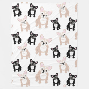 Couverture Polaire Motif mignon de Français de bouledogue français