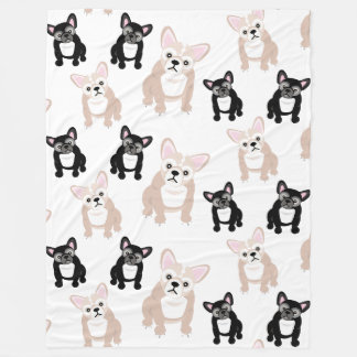 Couverture Polaire Motif mignon de Français de bouledogue français
