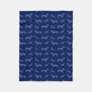 Couverture Polaire Motif mignon de teckel de bleu marine