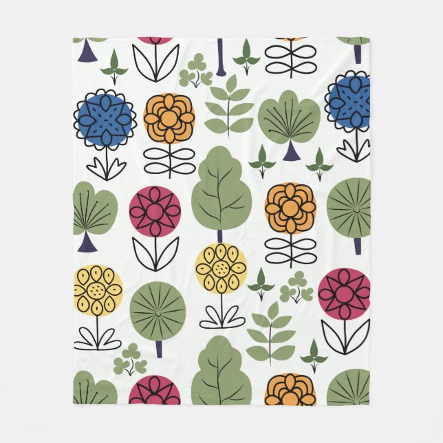 Couverture Polaire Motif mignon, nature en été, abstrait  (Devant)