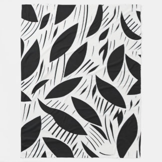 Couverture Polaire Motif minimaliste noir et blanc moderne