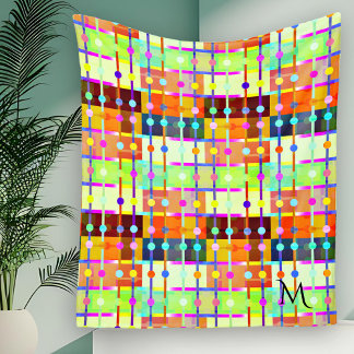 Couverture Polaire Motif moderne Abstrait coloré Blanche polaire