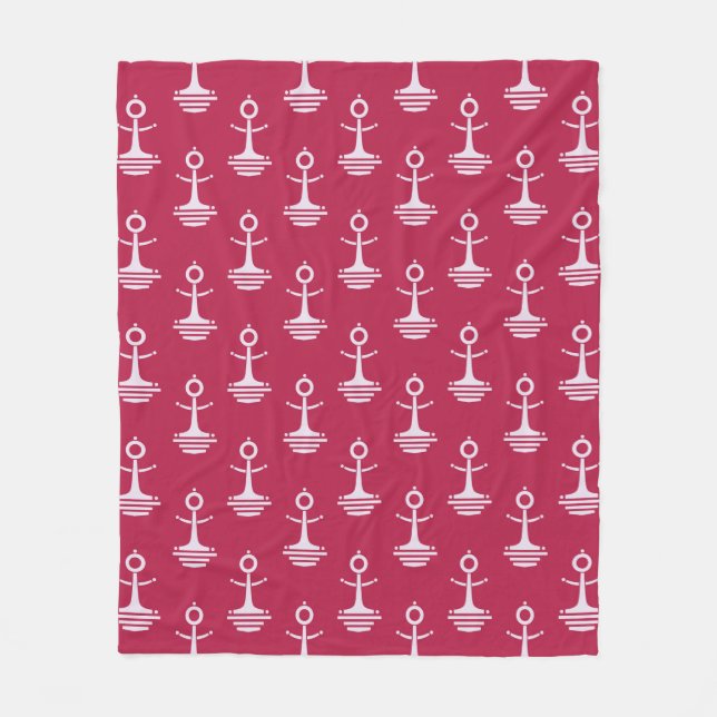 Couverture Polaire Motif moderne d'Ancres (Devant)