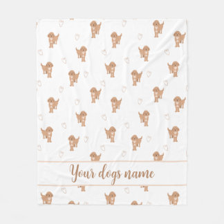 Couverture Polaire Motif moderne de design plat Cockapoo et cœurs