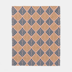Couverture Polaire Motif moderne de style Feuille bleue orange du mil