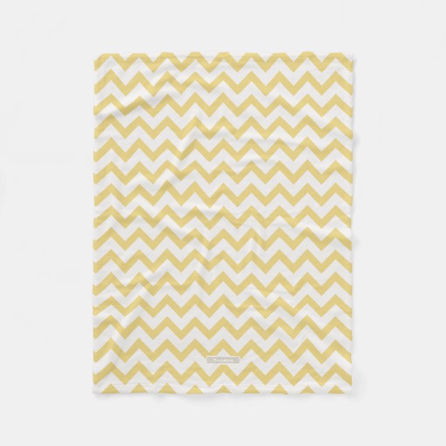 Couverture Polaire Motif moderne pastel jaune et blanc chevron (Devant)