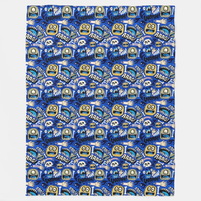 Couverture Polaire Motif monstre Halloween amusant (Devant)