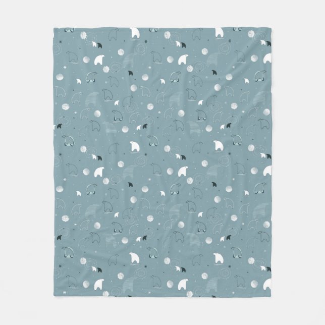 Couverture Polaire motif montrant un polaire mignon (Devant)