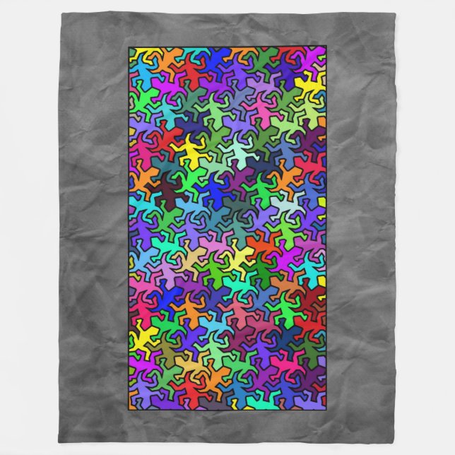 Couverture Polaire Motif Mosaic Geckos - couleur (Devant)