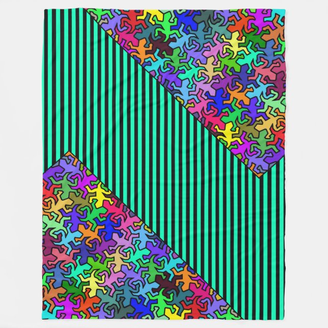 Couverture Polaire Motif Mosaic Geckos - couleur (Devant)