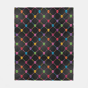 Couverture Polaire Motif multicolore avec des crânes