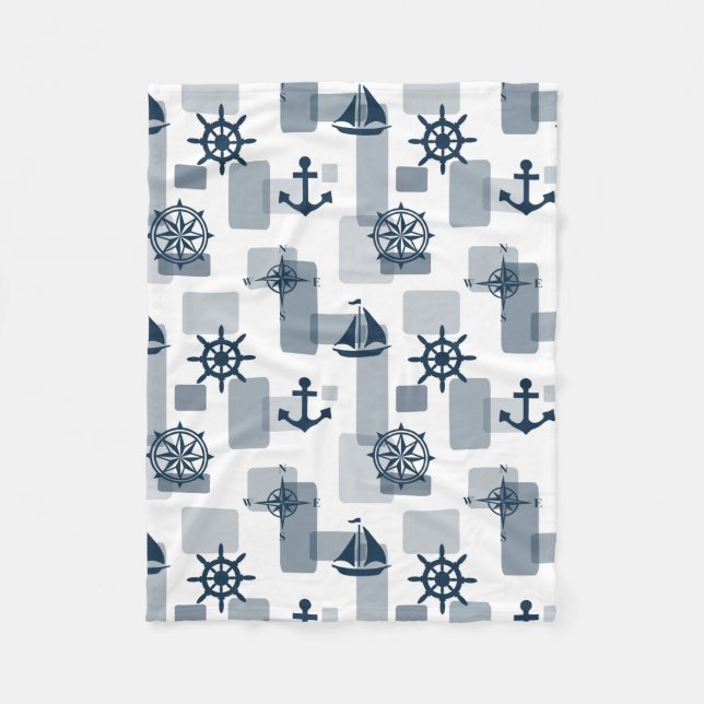 Couverture Polaire Motif nautique (Devant)