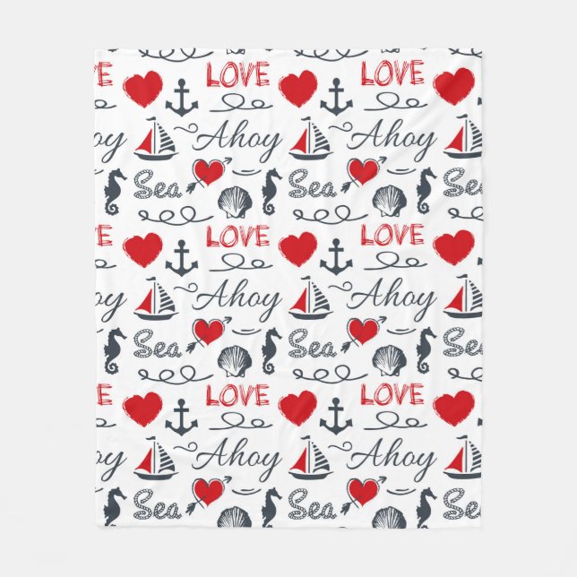 Couverture Polaire Motif nautique sans voile (Devant)